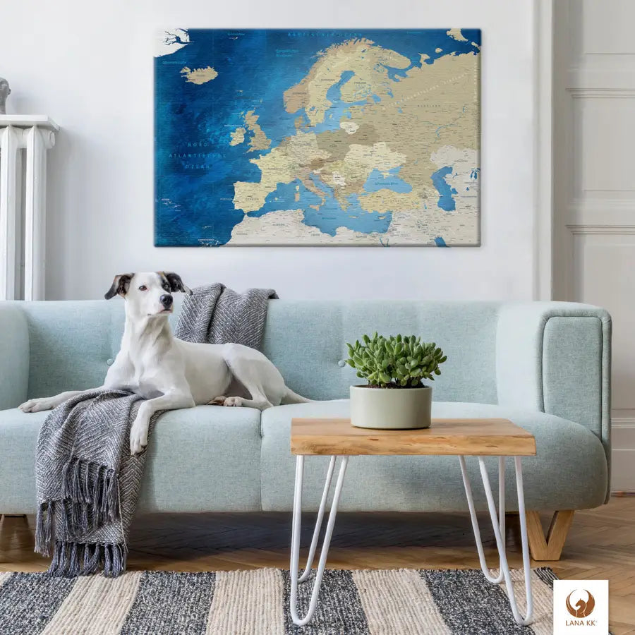 Egal in welchen Raum Du Deine Europakarte Meerestiefe platzierst, sie wird immer die Blicke auf sich ziehen.