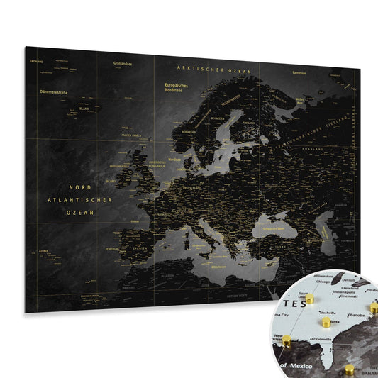 Deine Europakarte als Magnetboard zum Markieren deiner Reiseziele mit Magneten oder Stickern.
