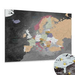 Deine Europakarte als Magnetboard zum Markieren deiner Reiseziele mit Magneten oder Stickern.