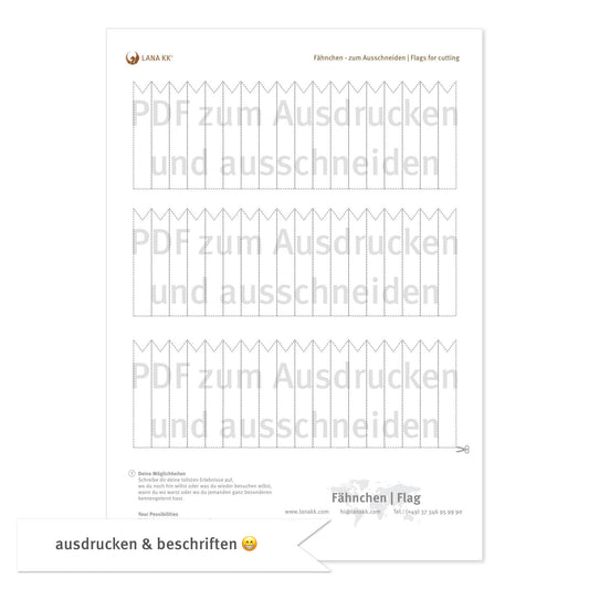 Fähnchen zum Ausschneiden (PDF)