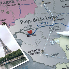 Magnetisches Glasbild - Frankreichkarte Edelgrau