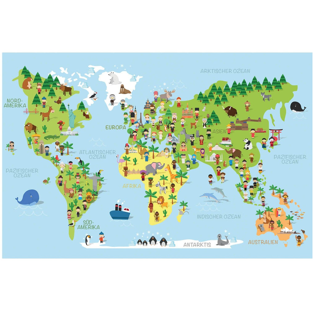 Weltkarte Kinder zum Lernen und Entdecken