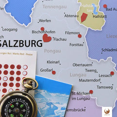 Für einen optimalen Transport kommt Deine Österreichkarte Hellblau gerollt zu Dir.