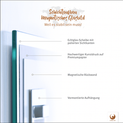 Magnetisches Glasbild – Europakarte Schiefergrau