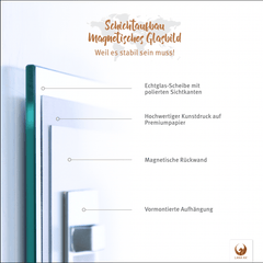Magnetisches Glasbild - Deutschlandkarte Edelgrau