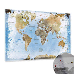 Magnetisches Glasbild - Weltkarte Ice