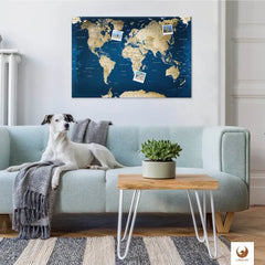 Egal in welchen Raum Du Deine Weltkarte Ocean platzierst, sie wird immer die Blicke auf sich ziehen.