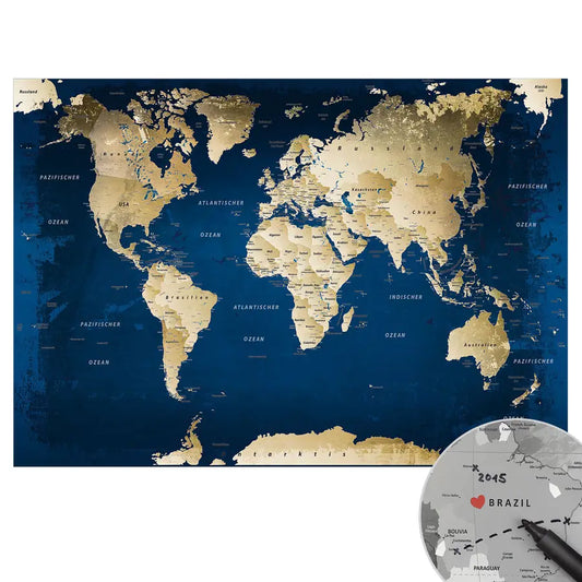 Schnapp dir deine Weltkarte Ocean als Poster und beginne damit, deine eigenen Abenteuer festzuhalten. Gedruckt auf Premium Posterpapier mit 250 g/m² und einer satinieren Oberfläche, wird sie deinen Raum zum Strahlen bringt. Und weil wir wissen, dass du Feinheiten liebst, ist alles mit detaillierter Beschriftung in versehen. Obendrauf gibt’s Sticker, mit denen du direkt loslegen kannst, um deine Reiseziele zu markieren.