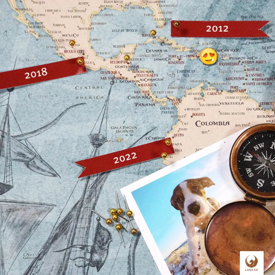 Deine Piratenkarte Sparrow ist stabil konstruiert und ist optimal zum Pinnen Deiner Reiseziele.