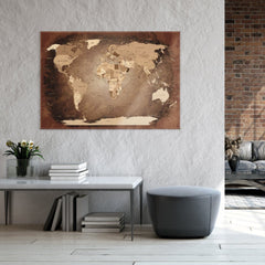 Magnetisches Glasbild - World Map Antik