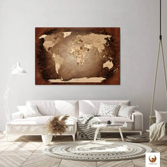 Die Welt als Zentrum Deiner Wohnung. Deine World Map Antik für sich mit ihren ausgewogenen Farben ideal in Dein Wohnkonzept ein.