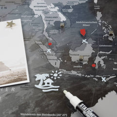 Magnetisches Glasbild - World Map Black & White