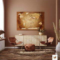 Egal in welchen Raum Du Deine World Map Braun Colorful platzierst, sie wird immer die Blicke auf sich ziehen.