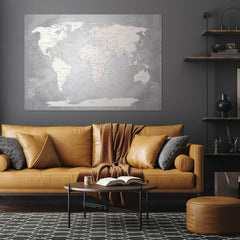 Deine World Map Champagner als Blechschild passt perfekt in jeden Raum.