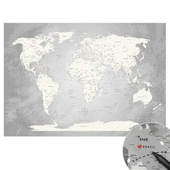 Premium Poster -  World Map Champagner