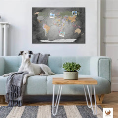 Egal in welchen Raum Du Deine World Map Edelgrau platzierst, sie wird immer die Blicke auf sich ziehen.