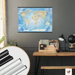 Premium Poster -  World Map Frozen