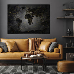 Deine World Map Noir als Blechschild passt perfekt in jeden Raum.